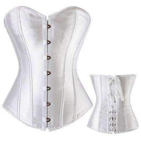 Bustier Lace up Boned Top Corset Waist Shaper (Option: 5XL-White)