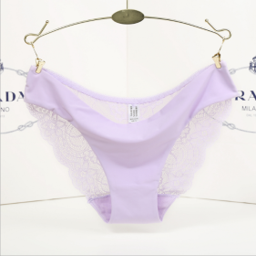 Lace ladies low waist briefs (Option: Lavender-S)