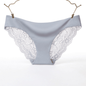 Lace ladies low waist briefs (Option: light gray-L)