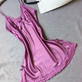 silk sling pajamas (Option: Light purple-XXL)