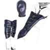 Bondage Restraints Slave RolePlay Hands Wrists Arm Leg Binder Hood Mask PU Leather Tight Single Glove Adult Game Sex Toys